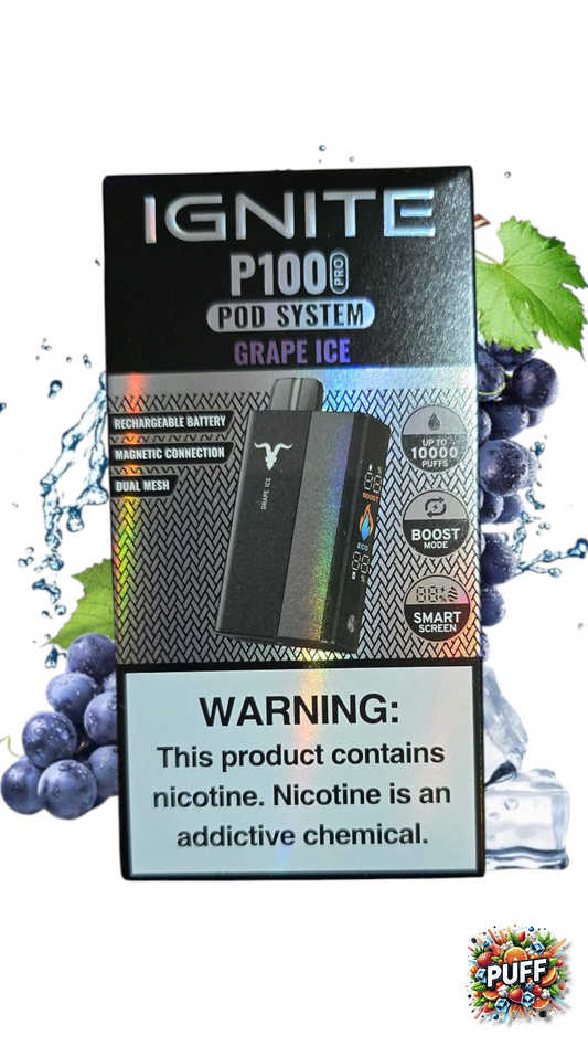 IGNITE P100 KIT 10.000 PUFF GRAPE ICE